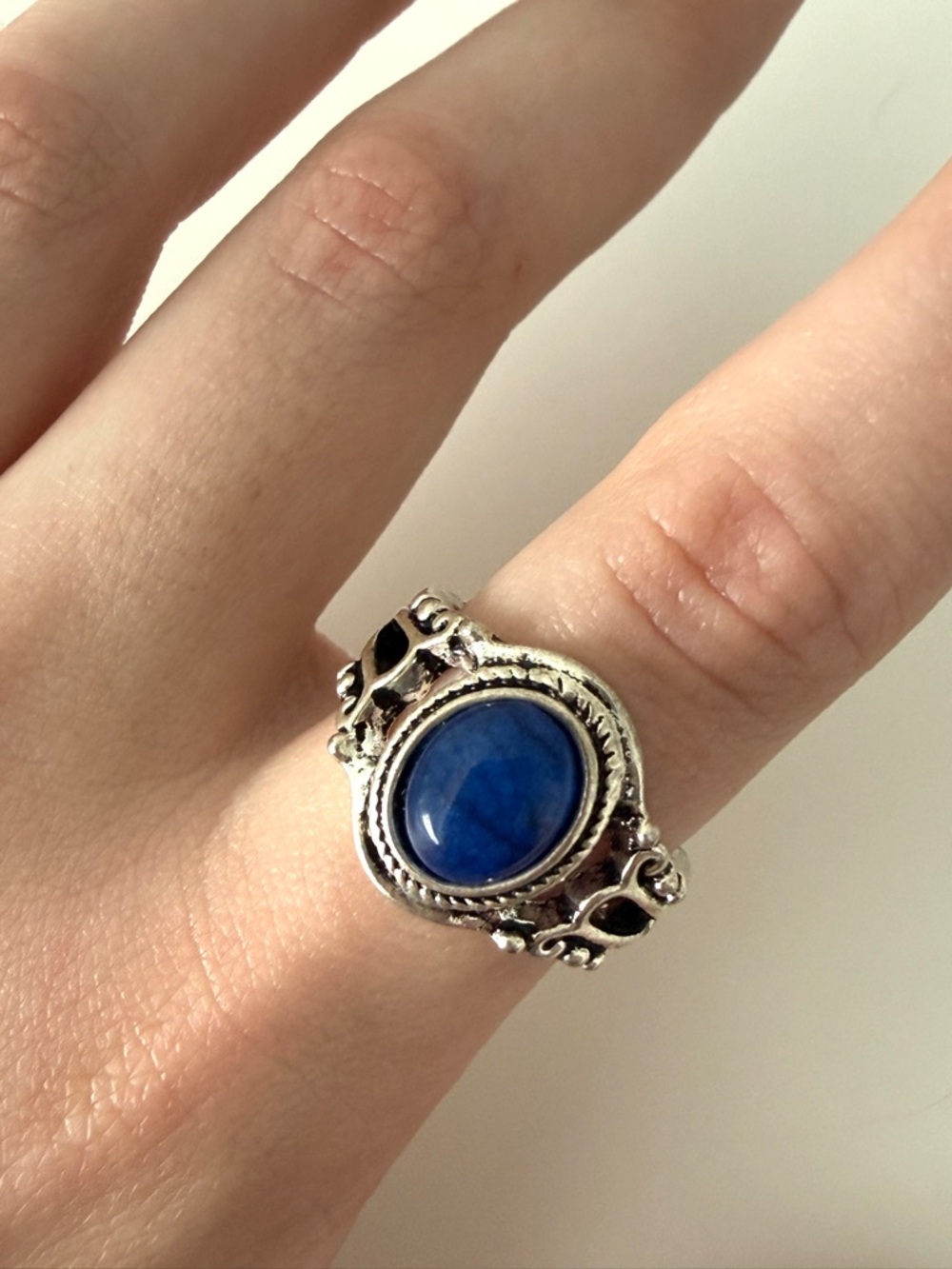 Silver-Accent Blue Stone Statement Ring - Women Jewelry